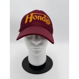 Otto Honda Hat Maroon Fits Most Snap Back Motorcycle Athletic Fitted Cap